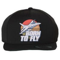 Born To Fly Fighter Jet Plane Airplane Wool Snapback Cap