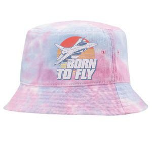 Born To Fly Fighter Jet Plane Airplane Tie-Dyed Bucket Hat