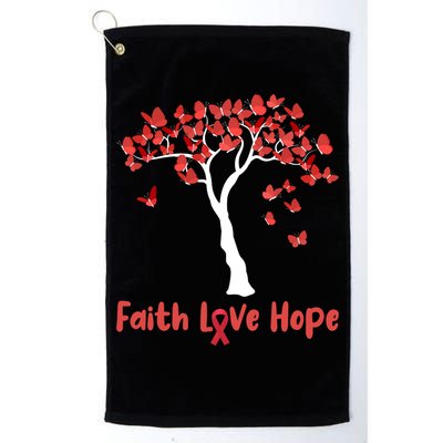 Butterfly Tree Faith Love Hope Gift Golf Towel