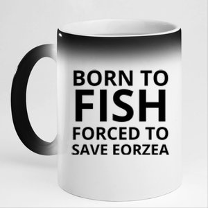 Born To Fish Forced To Save Eorzea 11oz Black Color Changing Mug