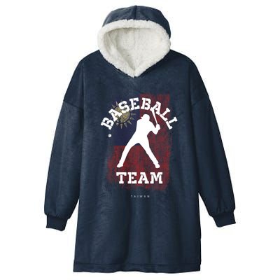 Baseball Taiwan Flag Softball Player Baseball Gift Hooded Wearable Blanket