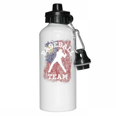 Baseball Taiwan Flag Softball Player Baseball Gift Aluminum Water Bottle 