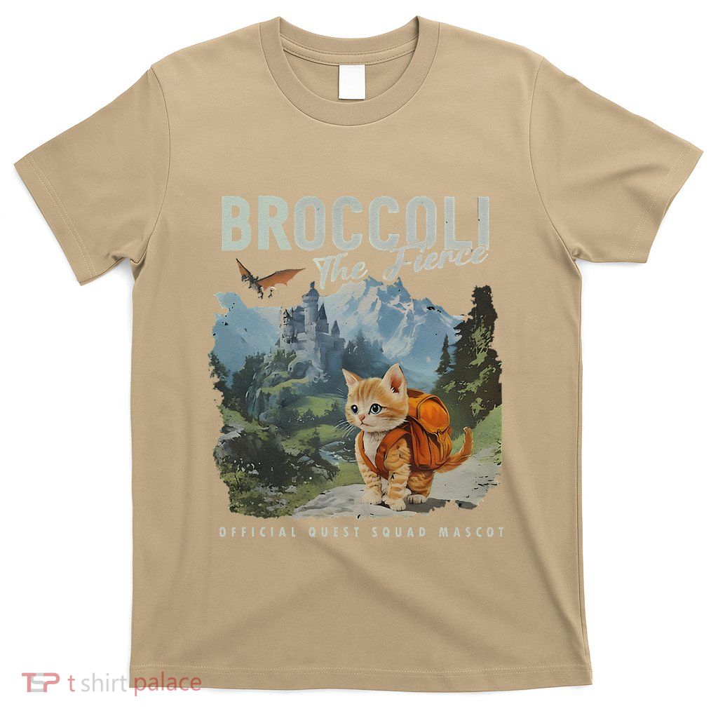 Broccoli The Fierce Quest Fantasy Squad Broccoli Cat T-Shirt