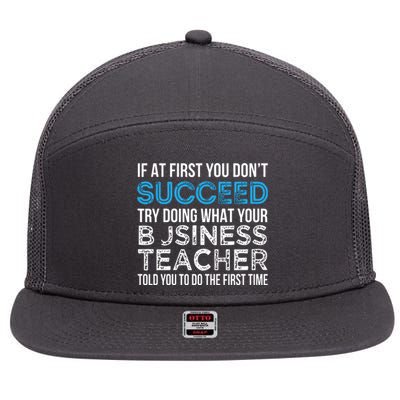 Business Teacher Funny For Business Teacher 7 Panel Mesh Trucker Snapback Hat