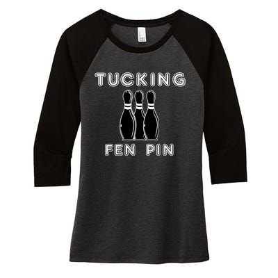 Bowling Tucking Fen Pin Women's Tri-Blend 3/4-Sleeve Raglan Shirt