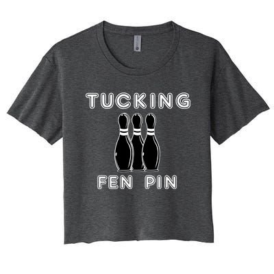 Bowling Tucking Fen Pin Women's Crop Top Tee