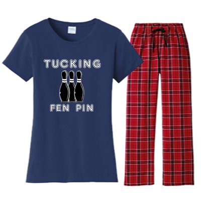 Bowling Tucking Fen Pin Women's Flannel Pajama Set