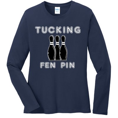 Bowling Tucking Fen Pin Ladies Long Sleeve Shirt