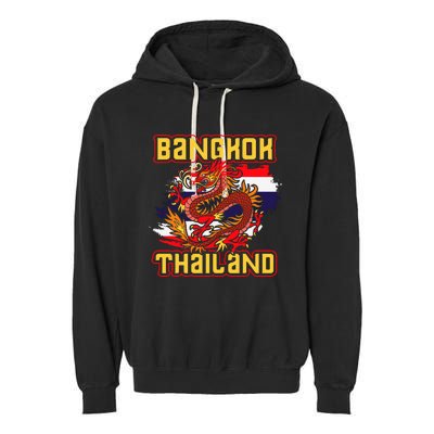 Bangkok Thai Flag Asia Dragon Thailand Garment-Dyed Fleece Hoodie