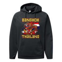 Bangkok Thai Flag Asia Dragon Thailand Performance Fleece Hoodie