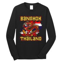 Bangkok Thai Flag Asia Dragon Thailand Long Sleeve Shirt