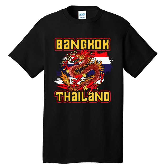 Bangkok Thai Flag Asia Dragon Thailand Tall T-Shirt