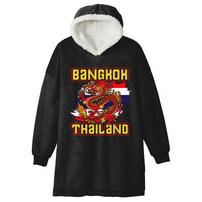 Bangkok Thai Flag Asia Dragon Thailand Hooded Wearable Blanket