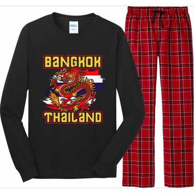 Bangkok Thai Flag Asia Dragon Thailand Long Sleeve Pajama Set