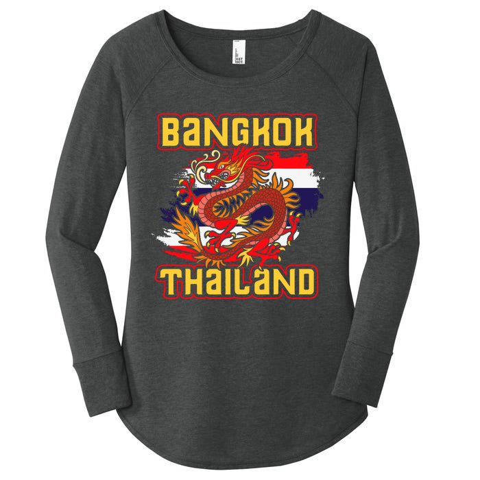 Bangkok Thai Flag Asia Dragon Thailand Women's Perfect Tri Tunic Long Sleeve Shirt