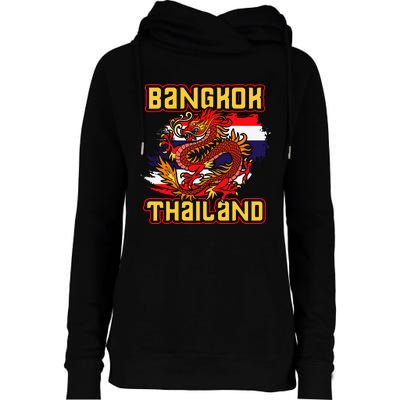 Bangkok Thai Flag Asia Dragon Thailand Womens Funnel Neck Pullover Hood