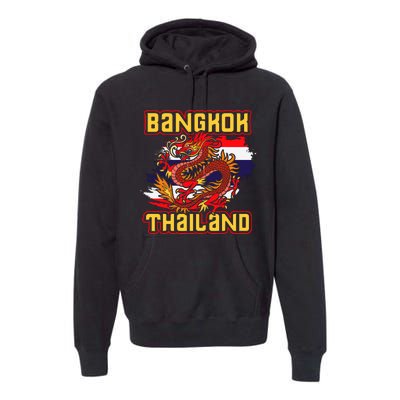 Bangkok Thai Flag Asia Dragon Thailand Premium Hoodie