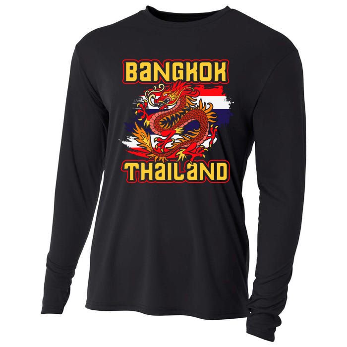 Bangkok Thai Flag Asia Dragon Thailand Cooling Performance Long Sleeve Crew