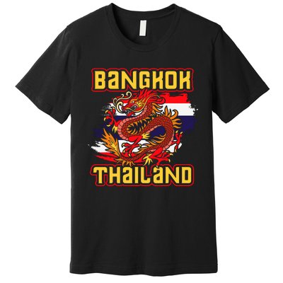 Bangkok Thai Flag Asia Dragon Thailand Premium T-Shirt