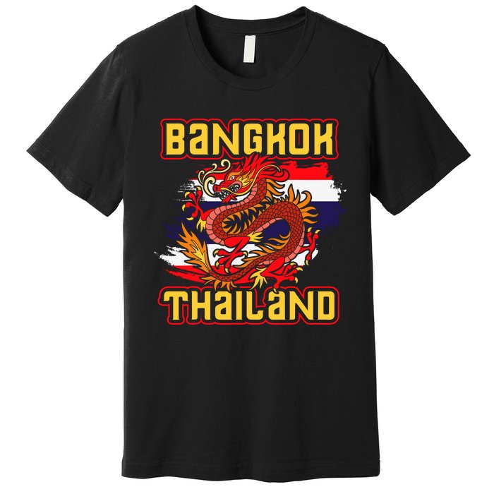 Bangkok Thai Flag Asia Dragon Thailand Premium T-Shirt