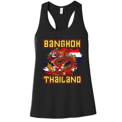 Bangkok Thai Flag Asia Dragon Thailand Women's Racerback Tank