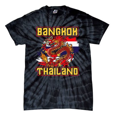 Bangkok Thai Flag Asia Dragon Thailand Tie-Dye T-Shirt