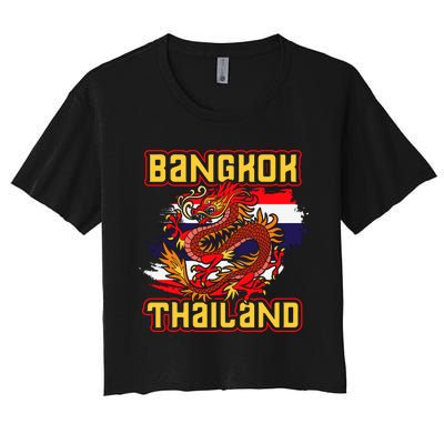 Bangkok Thai Flag Asia Dragon Thailand Women's Crop Top Tee