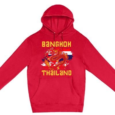 Bangkok Thai Flag Asia Dragon Thailand Premium Pullover Hoodie