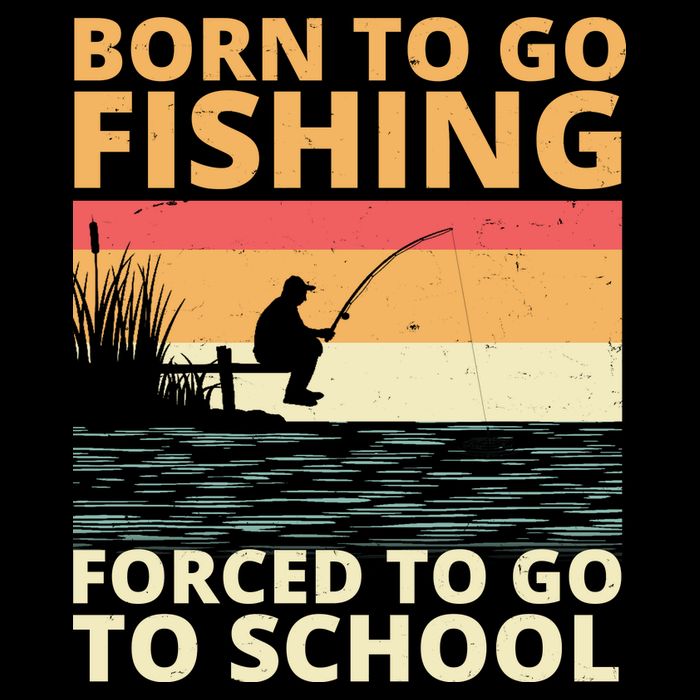 Born To Go Fishing Forced To Go To School Funny Doggie Tank