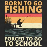 Born To Go Fishing Forced To Go To School Funny Golf Towel