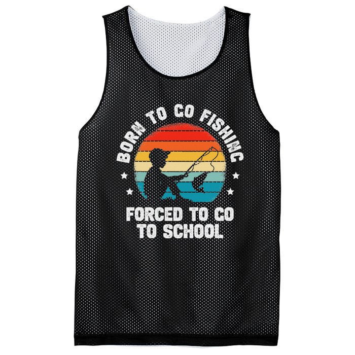 Born To Go Fishing Forced School Funny Fiching Mesh Reversible Basketball Jersey Tank