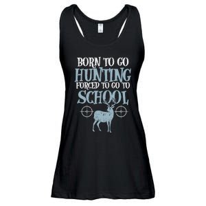 Born To Go Hunting Forced School Funny Hunter Boy Ladies Essential Flowy Tank