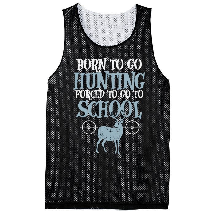 Born To Go Hunting Forced School Funny Hunter Boy Mesh Reversible Basketball Jersey Tank