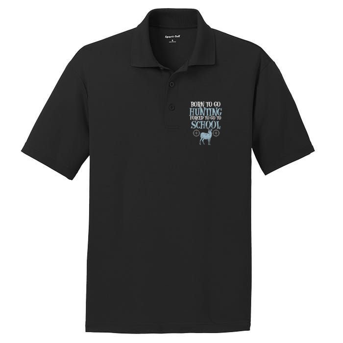 Born To Go Hunting Forced School Funny Hunter Boy PosiCharge RacerMesh Polo