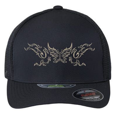 Butterfly Tattoo Grunge Fairycore Aesthetic Goth Flexfit Unipanel Trucker Cap