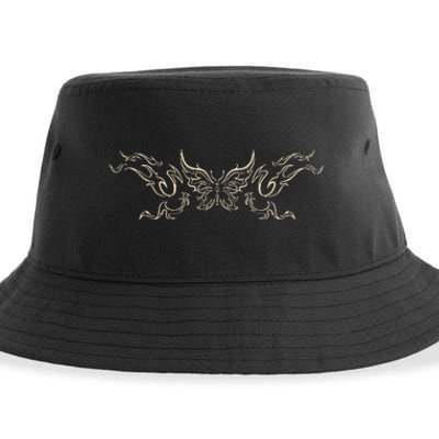 Butterfly Tattoo Grunge Fairycore Aesthetic Goth Sustainable Bucket Hat