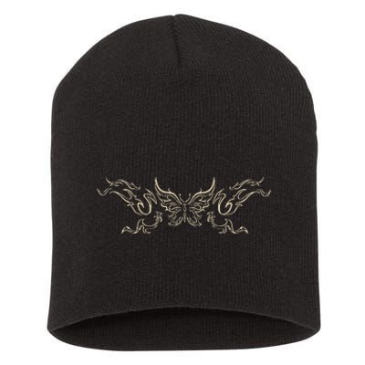 Butterfly Tattoo Grunge Fairycore Aesthetic Goth Short Acrylic Beanie