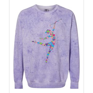 Baton Twirling Girl Silhouette Dancing Twirler Majorette Colorblast Crewneck Sweatshirt