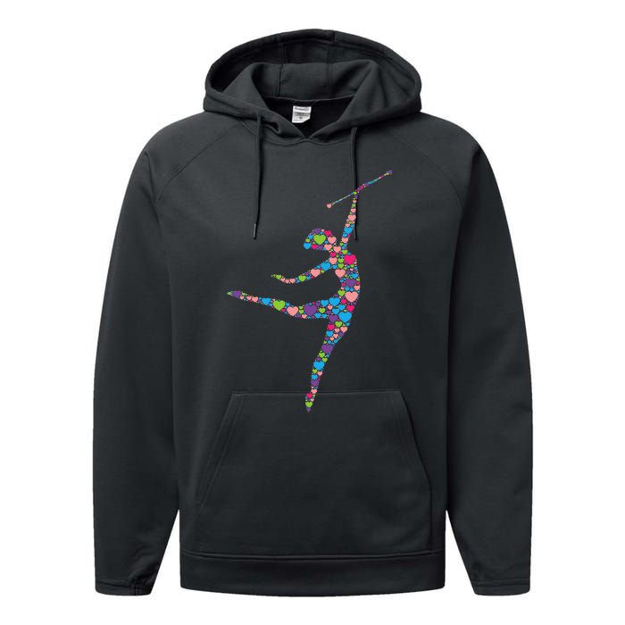 Baton Twirling Girl Silhouette Dancing Twirler Majorette Performance Fleece Hoodie