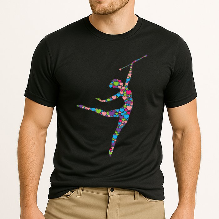 Baton Twirling Girl Silhouette Dancing Twirler Majorette Cooling Performance Crew T-Shirt