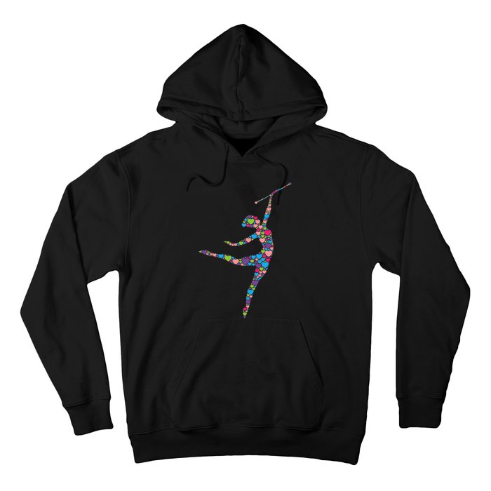 Baton Twirling Girl Silhouette Dancing Twirler Majorette Hoodie