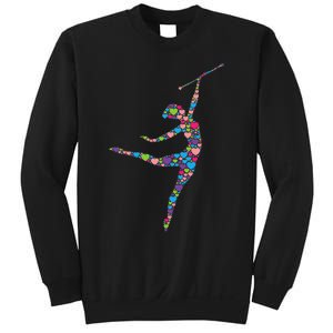 Baton Twirling Girl Silhouette Dancing Twirler Majorette Sweatshirt