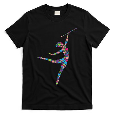 Baton Twirling Girl Silhouette Dancing Twirler Majorette T-Shirt