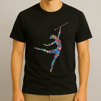 Baton Twirling Girl Silhouette Dancing Twirler Majorette T-Shirt