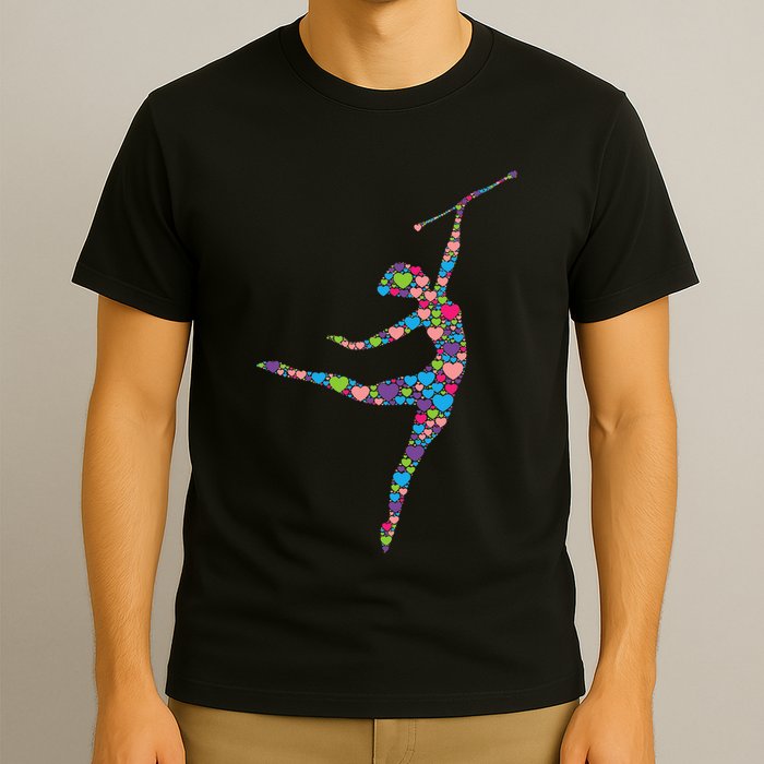 Baton Twirling Girl Silhouette Dancing Twirler Majorette T-Shirt
