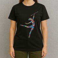 Baton Twirling Girl Silhouette Dancing Twirler Majorette T-Shirt
