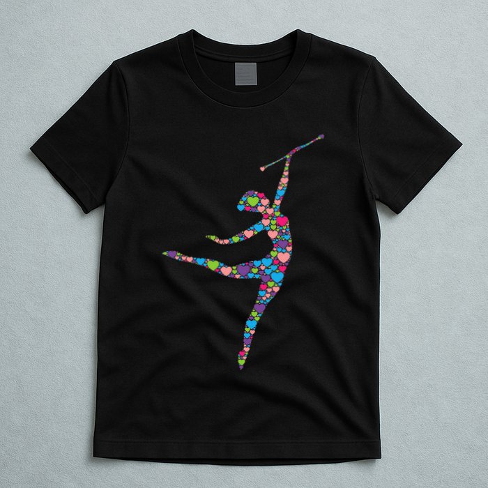 Baton Twirling Girl Silhouette Dancing Twirler Majorette T-Shirt