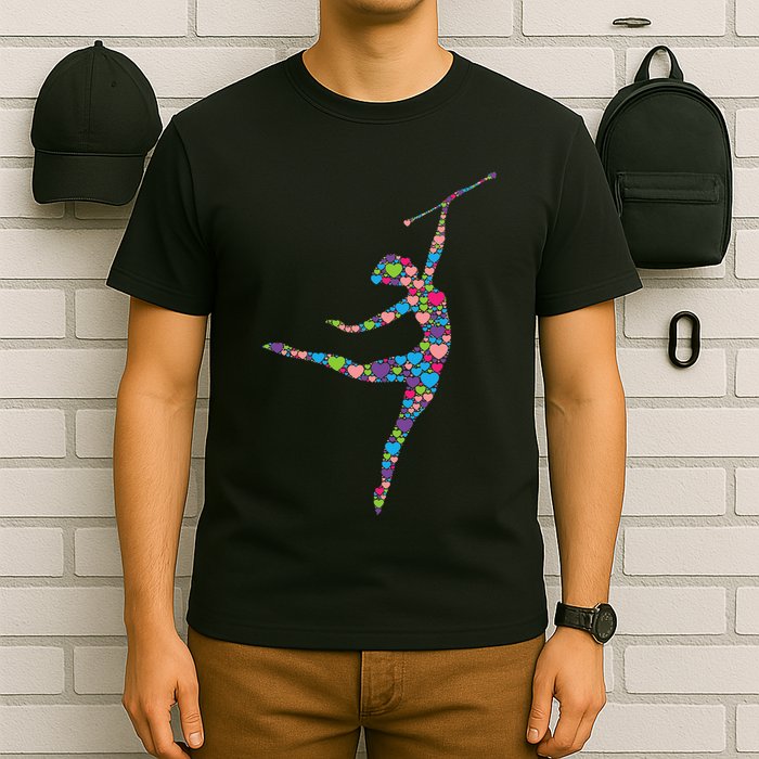 Baton Twirling Girl Silhouette Dancing Twirler Majorette T-Shirt
