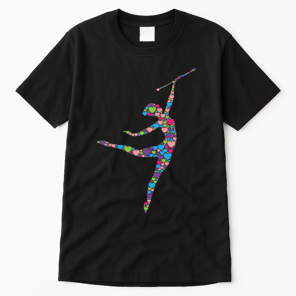 Baton Twirling Girl Silhouette Dancing Twirler Majorette Tall T-Shirt