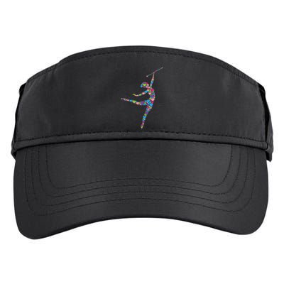 Baton Twirling Girl Silhouette Dancing Twirler Majorette Adult Drive Performance Visor